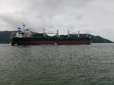 Foto ilustrativa: Navio no canal do Porto de Santos